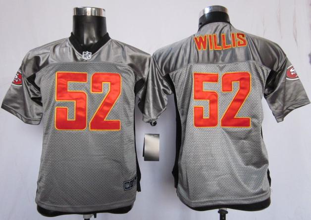Kids Nike San Francisco 49ers #52 Patrick Willis Grey Shadow NFL Jerseys Cheap