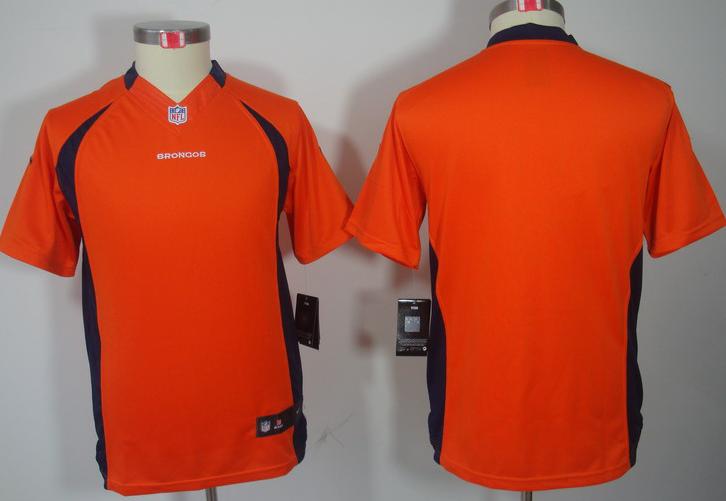 Kids Nike Denver Broncos Blank Orange Game LIMITED NFL Jerseys Cheap
