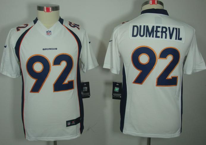 Kids Nike Denver Broncos 92# Elvis Dumervil White Game LIMITED NFL Jerseys Cheap
