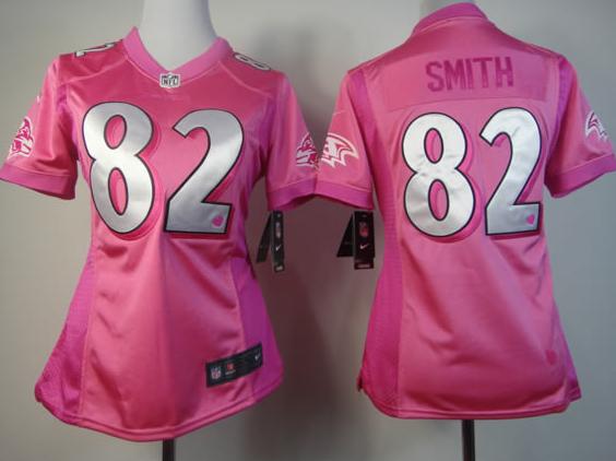 Cheap Women Nike Baltimore Ravens 82# Torrey Smith Pink Love's NFL Jersey