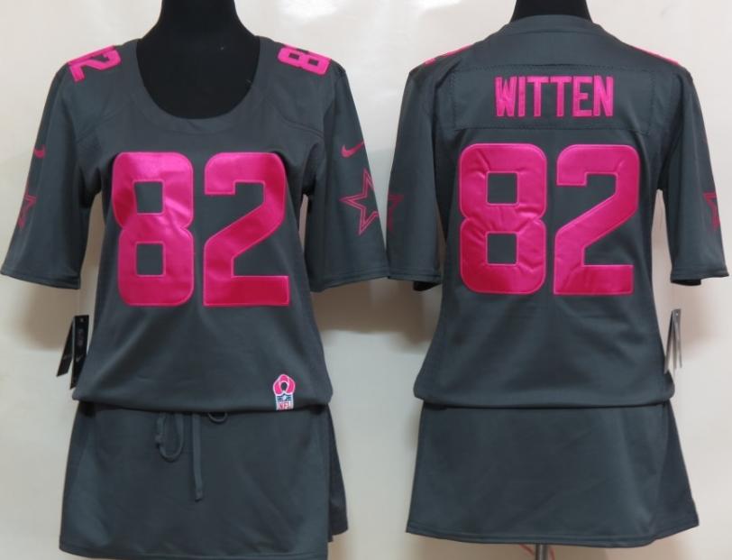 Cheap Women Nike Dallas Cowboys #82 Jason Witten Breast Cancer Awareness Dark Grey NFL Jersey