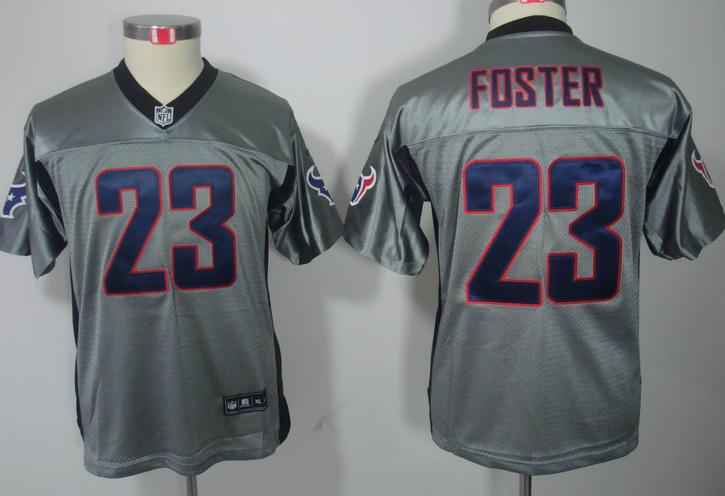 Kids Nike Houston Texans #23 Arian Foster Grey Shadow NFL Jerseys Cheap