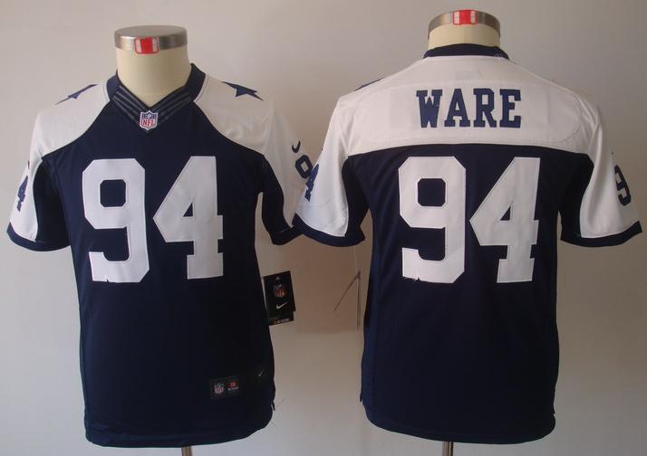 Kids Nike Dallas Cowboys #94 DeMarcus Ware Blue Thankgivings Game LIMITED NFL Jerseys Cheap