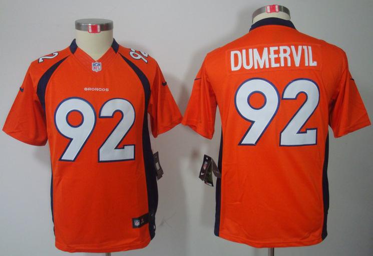 Kids Nike Denver Broncos 92# Elvis Dumervil Orange Game LIMITED NFL Jerseys Cheap