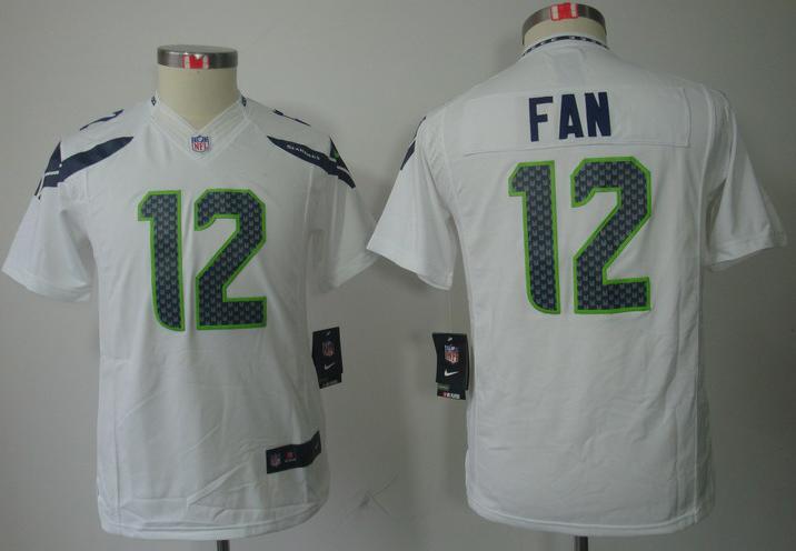 Kids Nike Seattle Seahawks 12# Fan White Game LIMITED NFL Jerseys Cheap