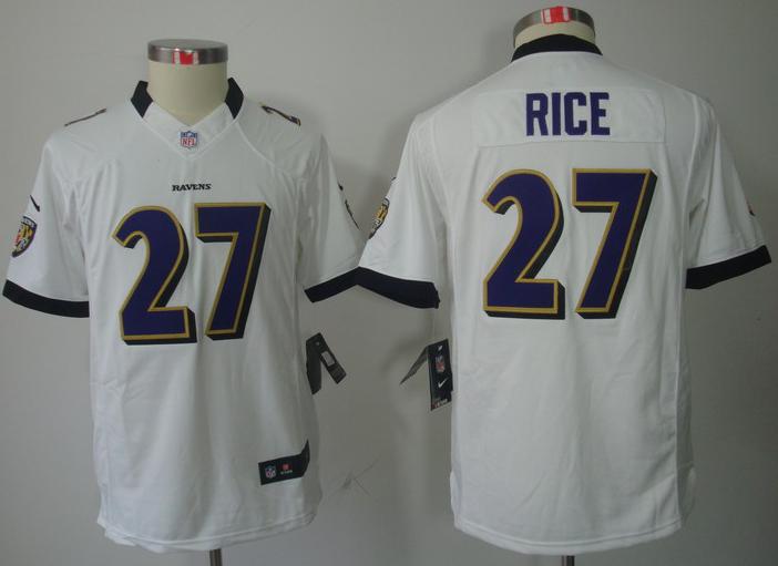Kids Nike Baltimore Ravens #27 Ray Rice White Game LIMITED NFL Jerseys Cheap