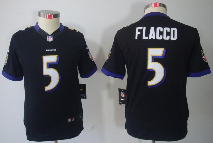 Kids Nike Baltimore Ravens #5 Joe Flacco Black Game LIMITED NFL Jerseys Cheap