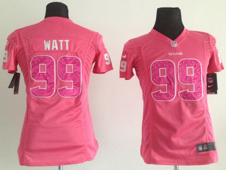 Cheap Women Nike Houston Texans 99# J.J. Watt Pink NFL Jerseys