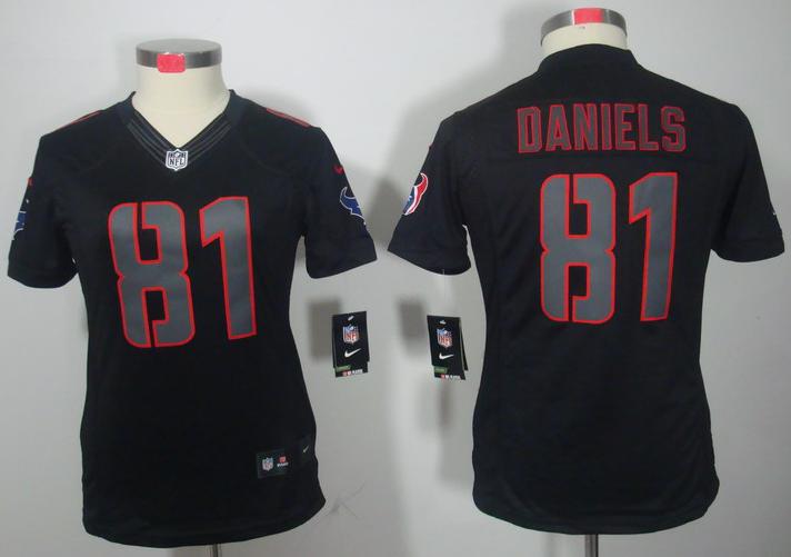 Cheap Women Nike Houston Texans #81 Owen Daniels Black Impact Game LIMITED NFL Jerseys
