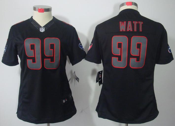 Cheap Women Nike Houston Texans 99 Watt Black Impact Game LIMITED NFL Jerseys