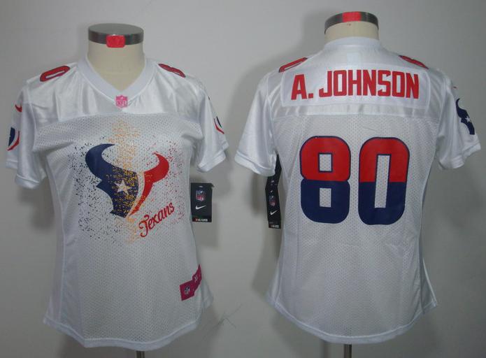 Cheap Women Nike Houston Texans #80 Andre Johnson White FEM FAN Elite NFL Jersey