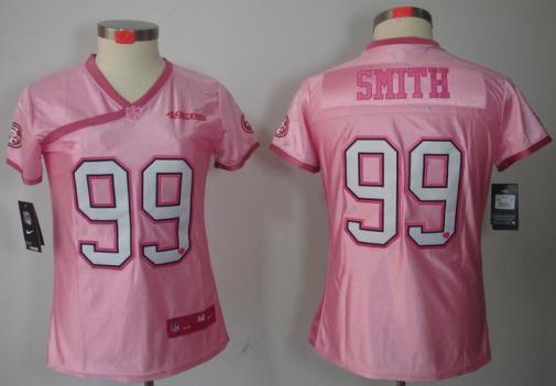Cheap Women Nike San Francisco 49ers #99 Aldon Smith Pink Love NFL Jerseys
