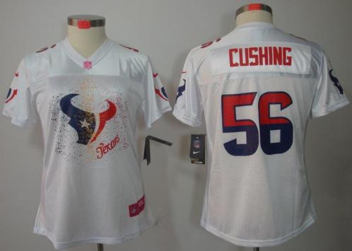 Cheap Women Nike Houston Texans 56 Brian Cushing White FEM FAN Elite NFL Jersey