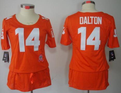 Cheap Women Nike Cincinnati Bengals 14# Andy Dalton Orange Breast Cancer Awareness NFL Jersey