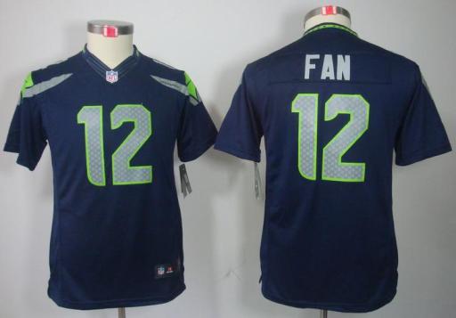 Kids Nike Seattle Seahawks 12# Fan Blue Game LIMITED NFL Jerseys Cheap