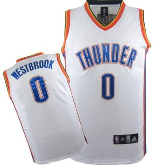 Kids Oklahoma City Thunder 0 Russell Westbrook White NBA Jersey Cheap