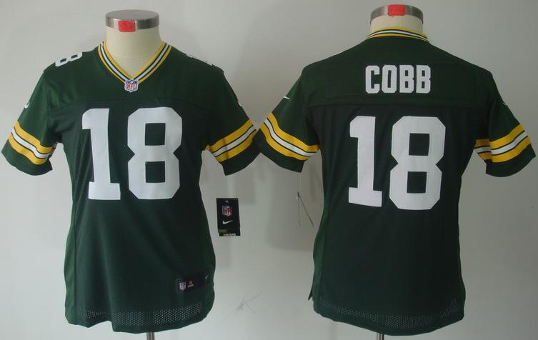 Cheap Women Nike Green Bay Packers #18 Randall Cobb Green Game LIMITED NFL Jerseys