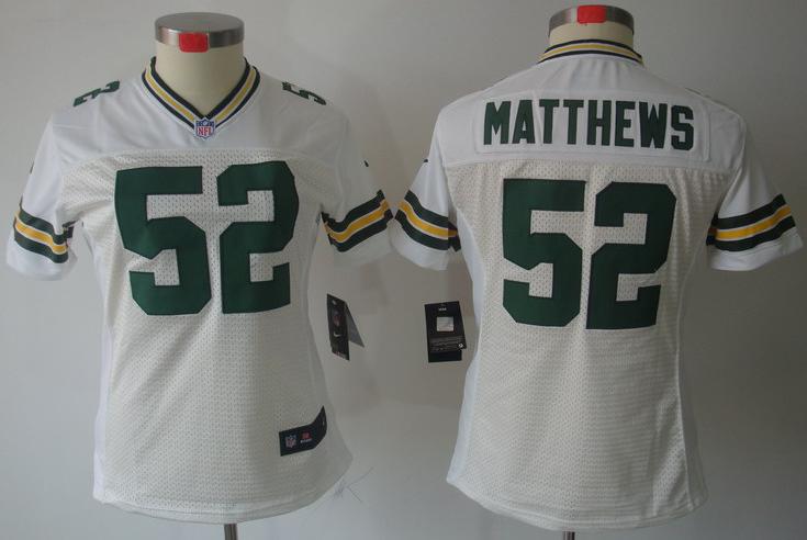 Cheap Women Nike Green Bay Packers #52 Clay Matthews White Game LIMITED NFL Jerseys