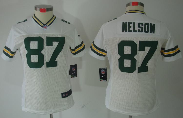 Cheap Women Nike Green Bay Packers #87 Jordy Nelson White Game LIMITED NFL Jerseys