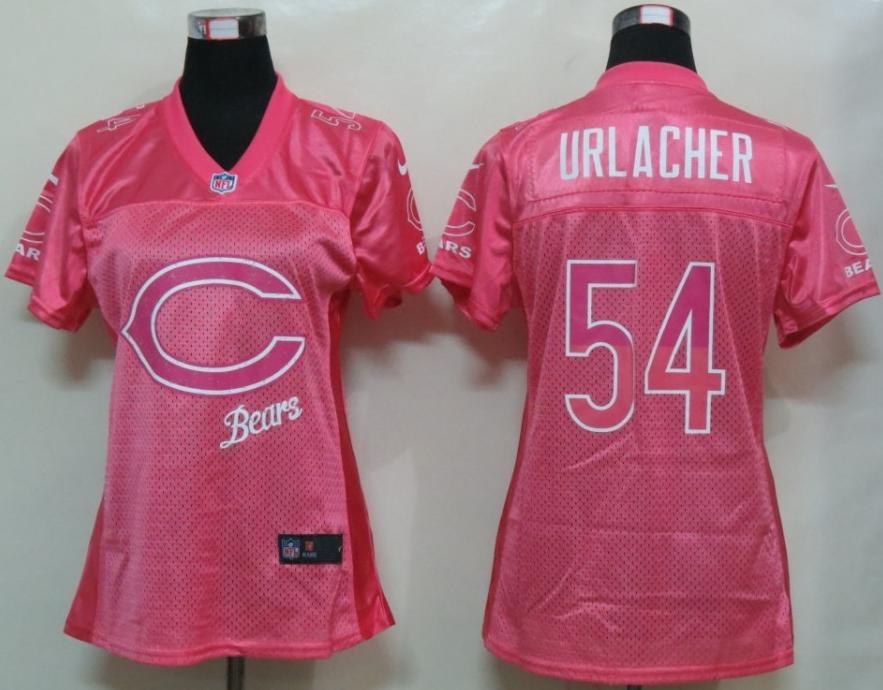 Cheap Women Nike Chicago Bears 54 Brian Urlacher Pink Women's FEM FAN Jersey