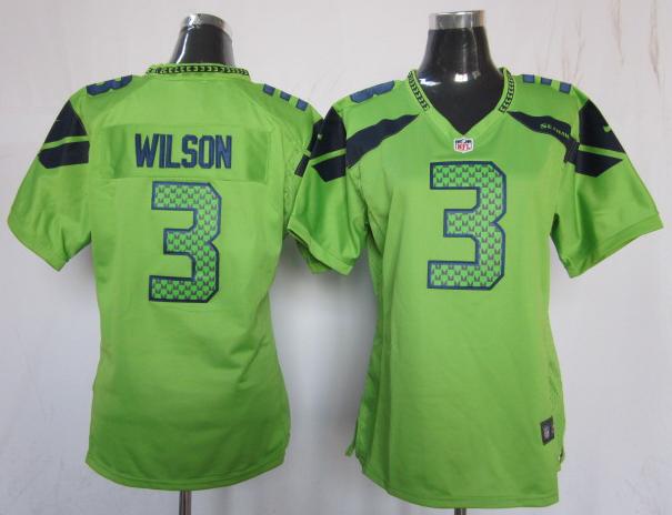 Cheap Women Nike Seattle Seahawks #3 Russell Wilso Green NFL Jerseys