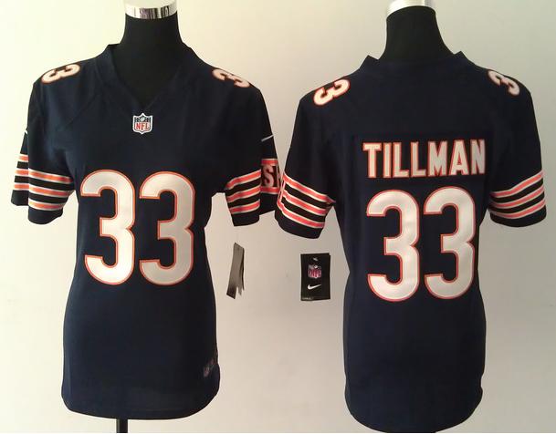Cheap Women Nike Chicago Bears 33 Charles Tillman Blue NFL Jerseys