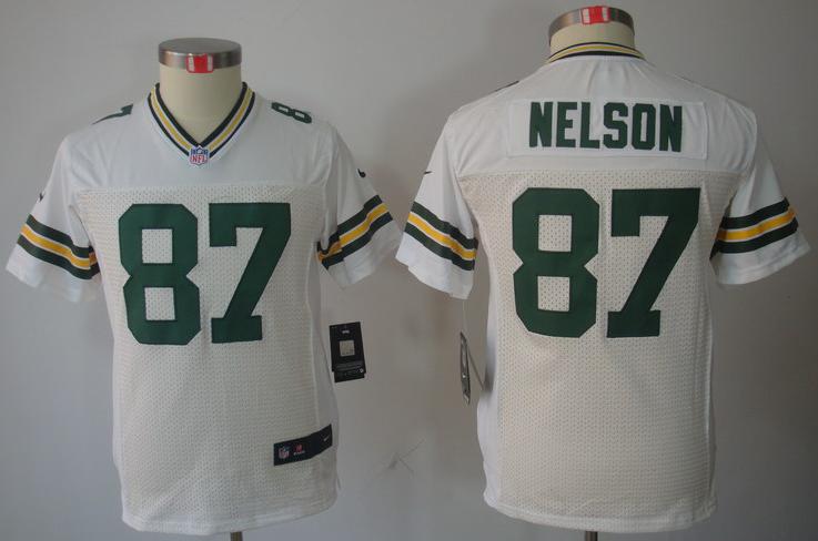 Kids Nike Green Bay Packers #87 Jordy Nelson White Game LIMITED NFL Jerseys Cheap