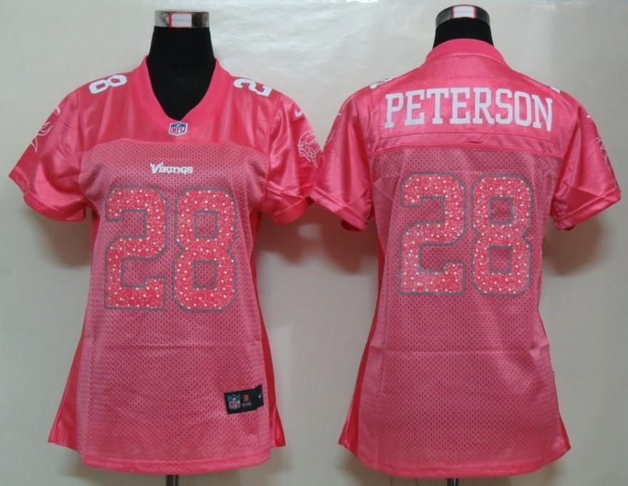 Cheap Women Nike Minnesota Vikings 28# Adrian Peterson Pink Elite NFL Jerseys
