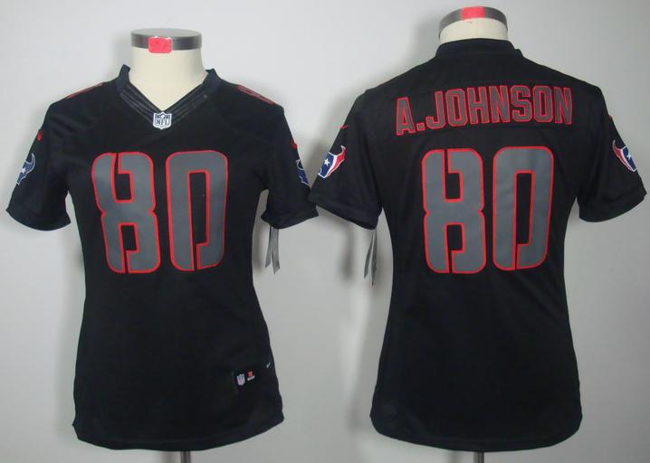 Cheap Women Nike Houston Texans #80 Andre Johnson Black Impact Game LIMITED NFL Jerseys