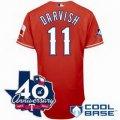 Kids Texas Rangers #11 Yu Darvish red Cool Base Jersey w 40th Anniversary Patch Cheap