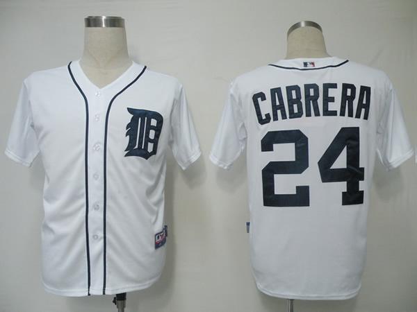 Kids Detroit Tigers 24 Cabrera White Jersey Cheap