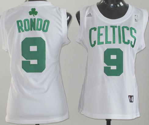 Cheap Women Boston Celtics 9 Rajon Rondo White Swingman Jersey