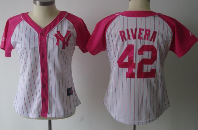 Cheap Women New York Yankees 42 Mariano Rivera 2012 Ladies Splash Fashion White MLB Jerseys