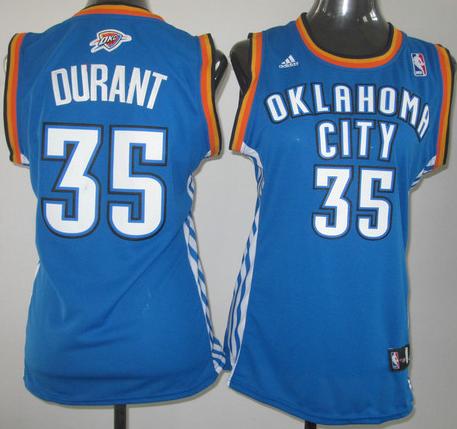 Cheap Women Oklahoma City Thunder 35 Kevin Durant Blue Swingman Jersey