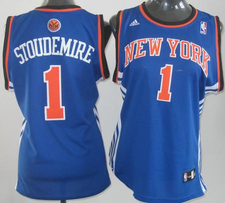 Cheap Women New York Knicks 1 STOUDEMIRE Blue Swingnman NBA Jerseys