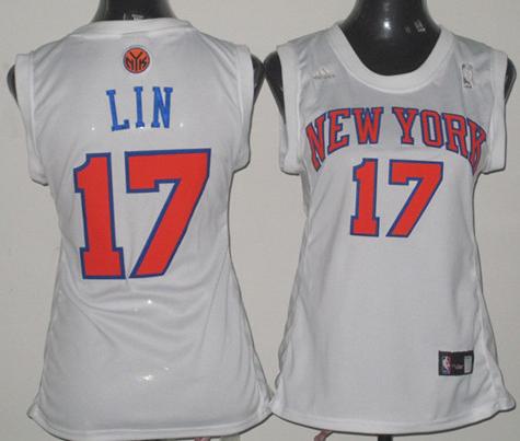 Cheap Women New York Knicks 17 Lin White NBA Jerseys