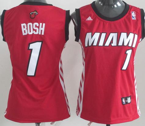 Cheap Women Miami Heat 1# Chris Bosh Red NBA Jerseys