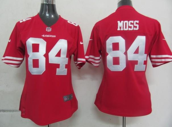 Cheap Womens Nike San Francisco 49ers 84 Moss Red Nike NFL Jerseys