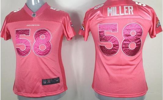 Cheap Nike Women Denver Broncos 58# Von Miller Pingk NFL Jerseys