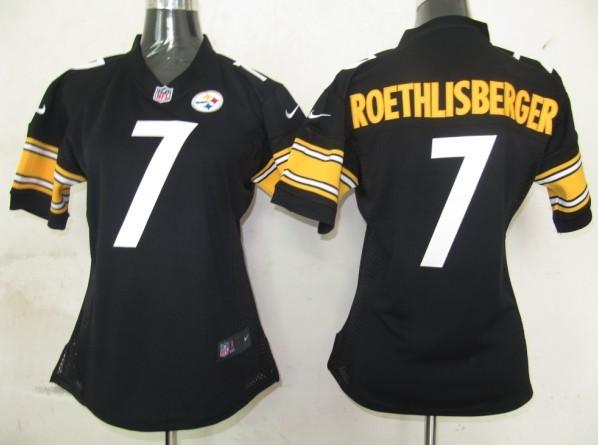Cheap Women Nike Pittsburgh Steelers 7 Roethlisberger Black Nike NFL Jerseys