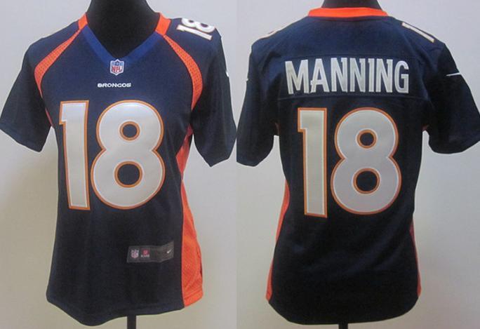Cheap Nike Women Denver Broncos #18 Peyton Manning Blue NFL Jerseys