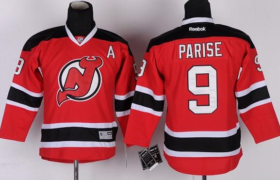 Kids New Jersey Devils 9 Parise Red NHL Jerseys For Sale