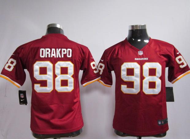 Kids Nike Washington Redskins 98# Brian Orakpo Red Nike NFL Jerseys Cheap