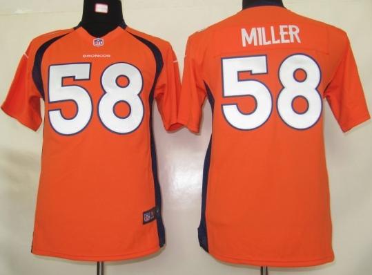 Kids Nike Denver Broncos 58# Von Miller Orange Nike NFL Jerseys Cheap