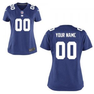 Cheap Women Nike New York Giants Customized Game Team Color Blue Nike NFL Jerseys