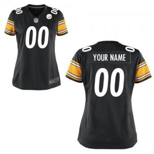 Cheap Women Nike Pittsburgh Steelers Customized Game Team Color Black Nike NFL Jerseys
