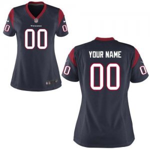 Cheap Women Nike Houston Texans Customized Game Team Color Navy Blue Nike NFL Jerseys
