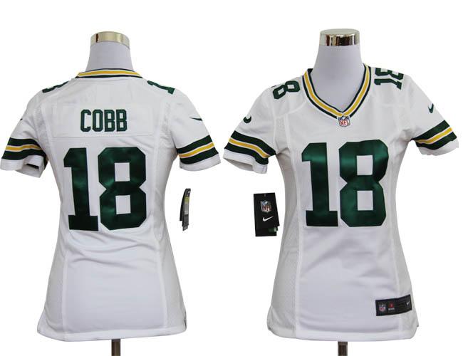 Cheap Women Nike Green Bay Packers #18 Randall Cobb White Nike NFL Jerseys