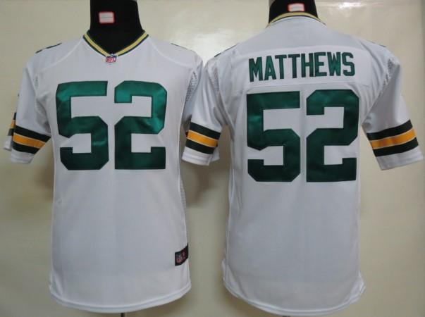 Kids Nike Green Bay Packers #52 Clay Matthews White Nike NFL Jerseys Cheap