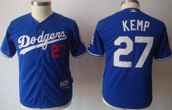 Kids Los Angeles Dodgers #27 Matt Kemp Blue MLB Jerseys Cheap